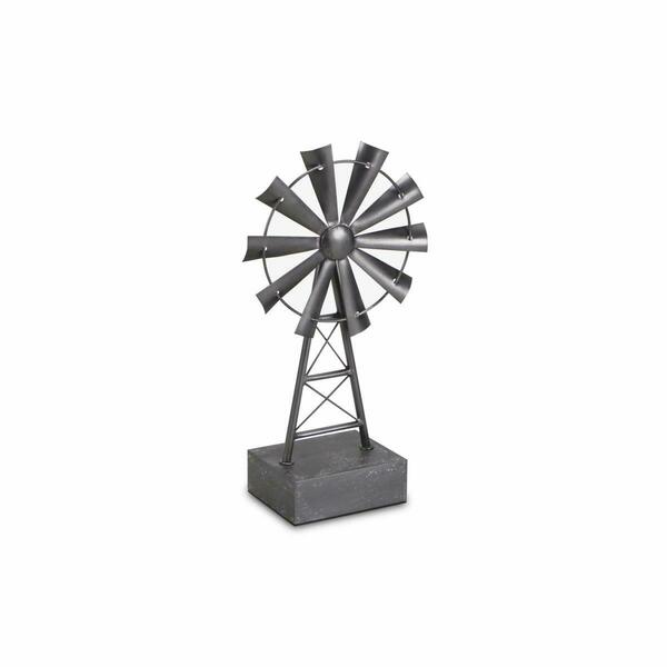Palacedesigns 17 in. Metal Windmill Hand Painted Sculpture, Gray PA3102774